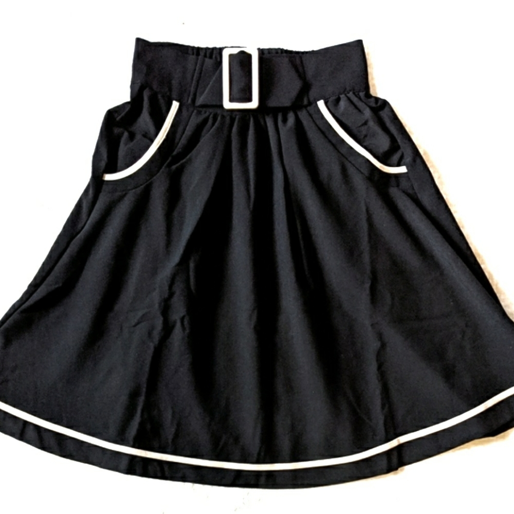 Modcloth Black Belted Pocket skirt
